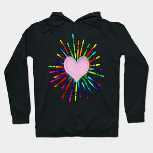 Love Gift Apparel & Home Decor: Heart Pink Love Burst Valentine’s Day Women & Girl’s Gifts Hoodie